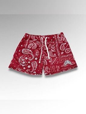 CVLA Red Paisley Mesh Shorts